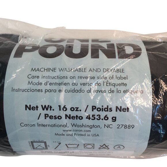 Caron One Pound Worsted Weight Acrylic Yarn Black #503 NEW - Picture 4 of 5